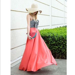 Pink Flowy Maxi Skirt